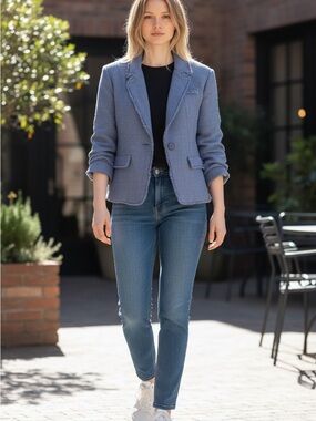 Cinq a Sept NWT Blue Textured Blazer - Business & Casual SZ16